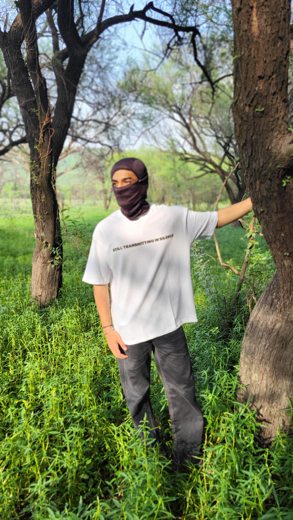 CODE WHITE — "NO SIGNAL" OVERSIZED TEE