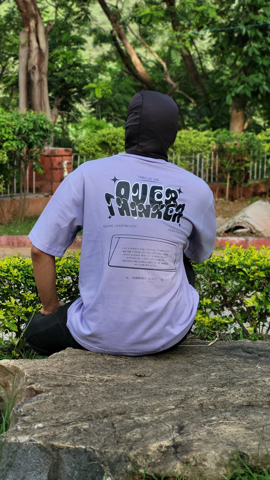 CODE LAVENDER — "OVERTHINKER" OVERSIZED GENESIS TEE